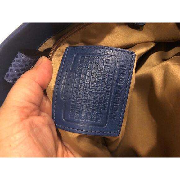 Authentic COACH Penelope Carryall Blue Leather Tote Handbag Purse 16531 (PU500 - Picture 9 of 13